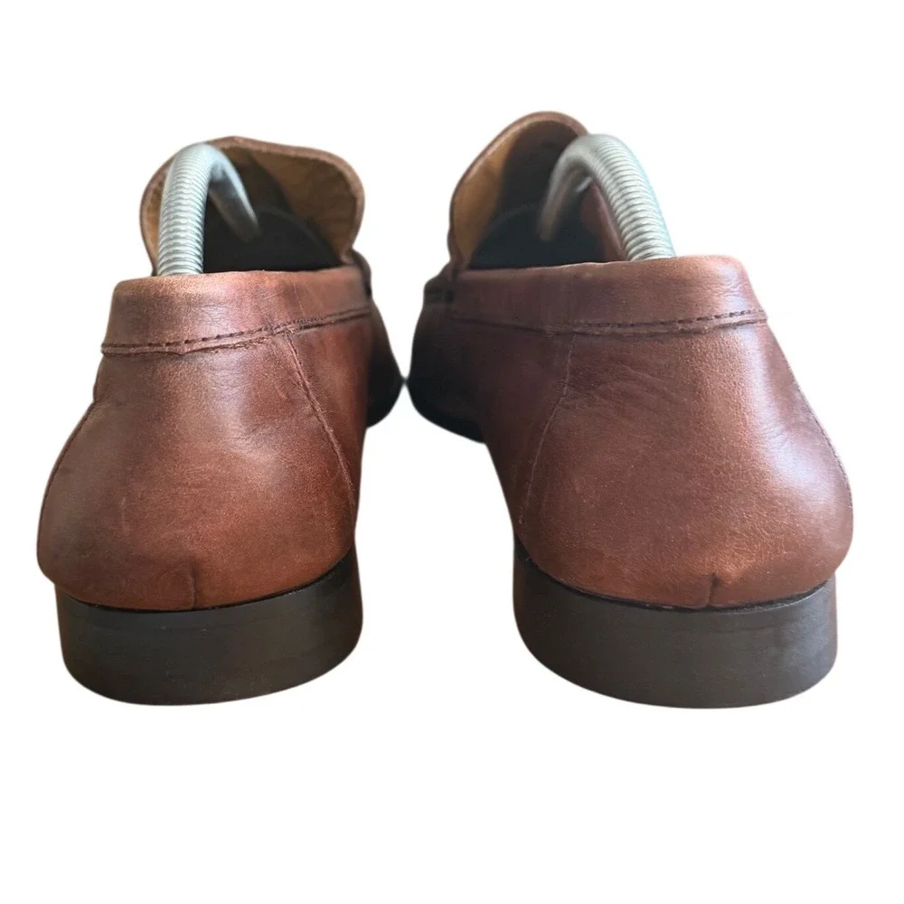 Bruno Magli Raging Bit Loafers Mens 10 Brown Leather Italian Slip On Dress Shoes